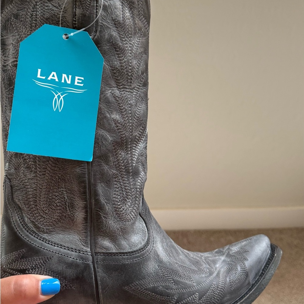 Lane Gray Heeled Western Boots